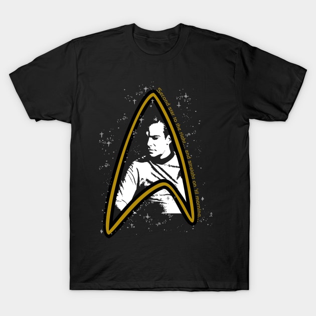 Star Trek TOS Kirk: 2nd Star to the Right Tee T-Shirt by PONYGURL